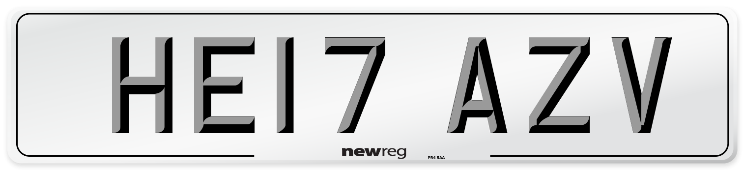 HE17 AZV Number Plate from New Reg